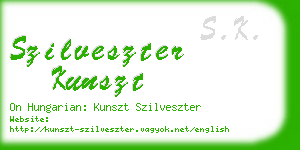 szilveszter kunszt business card